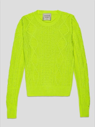 neon yellow cardigan