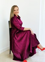 Thumbnail for your product : Mellaris Women's Pink / Purple Marsden Burgundy Dress In Leopard Print