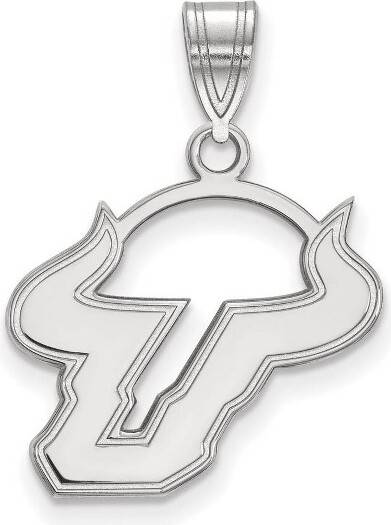 Black Bow Jewelry Co. BlackBowJewelry10kWhiteGoldSouthFloridaBullsNCAAMediumMascotPendant