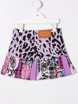 Thumbnail for your product : Versace Children Leopard-Print Patchwork Mini Skirt
