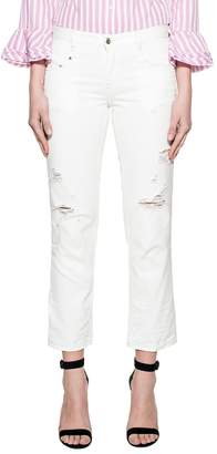 Diesel White Belthy-ankle Denim Jeans