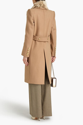 Alexandre Vauthier Double-breasted shearling-trimmed wool-blend felt coat