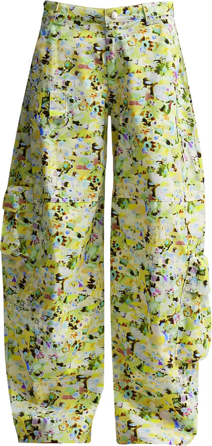Collina Strada Floral-Print Cargo Jeans