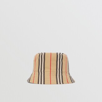 Burberry Reversible Icon Stripe Cotton Bucket Hat