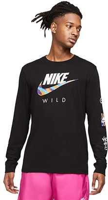 Nike NSW Long Sleeve Wild Futura Tee (Black) Men's Clothing - ShopStyle  T-shirts
