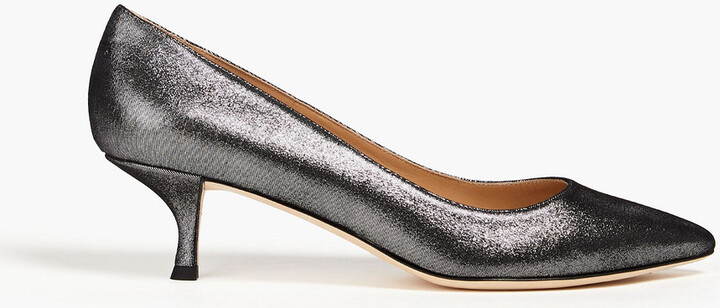 Sergio Rossi Metallic suede pumps
