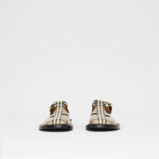 Burberry Vintage Check Leather T-bar Shoes