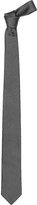 Thumbnail for your product : Forzieri Solid Dark Grey Twill Silk Narrow Tie