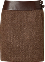 Thumbnail for your product : Ralph Lauren Black Label Wool-Cashmere Herringbone Skirt In Brown/Camel