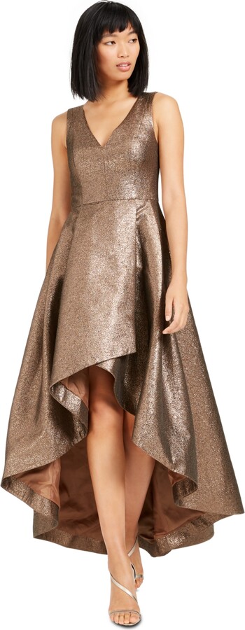 Calvin Klein Metallic High-Low Ball Gown - ShopStyle Evening Dresses