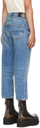 R 13 Blue Tailored Drop Jeans