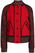 Thumbnail for your product : Coach Two-Tone Twill-Paneled Wool-Felt Bomber Jacket