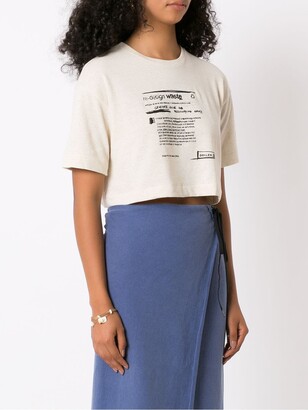 OSKLEN Redesign Waste Eco-print cropped T-shirt