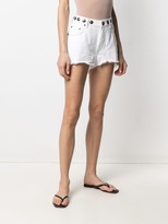 Thumbnail for your product : One Teaspoon Frayed-Edge Studded Denim Shorts