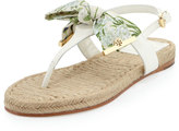 Thumbnail for your product : Tory Burch Penny Floral-Print Bow Thong Sandal
