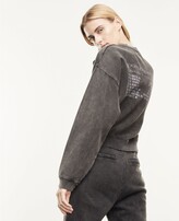 Thumbnail for your product : The Kooples Faded black sweatshirt with print & piercing