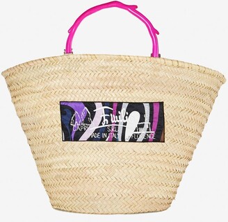 Emilio Pucci Large Jane Basket Bag with Logo Patch
