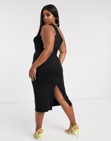 Thumbnail for your product : ASOS DESIGN Curve going out slash front maxi dress