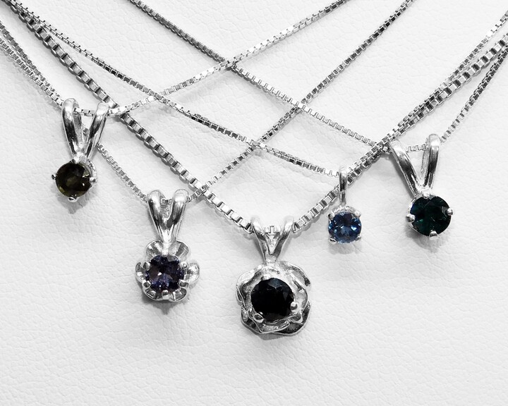 Etsy Color Changing Blue Garnet Pendants in Silver Choice