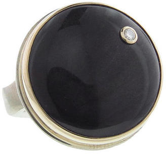 Jamie Joseph Round Black Obsidian Ring