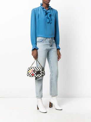 Jerome Dreyfuss checkerboard bag with patchwork appliqué