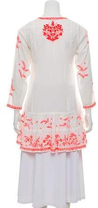 Juliet Dunn Embroidered Knit Tunic
