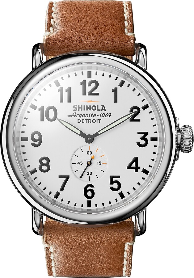 Shinola Runwell 47mm Watch in Brown