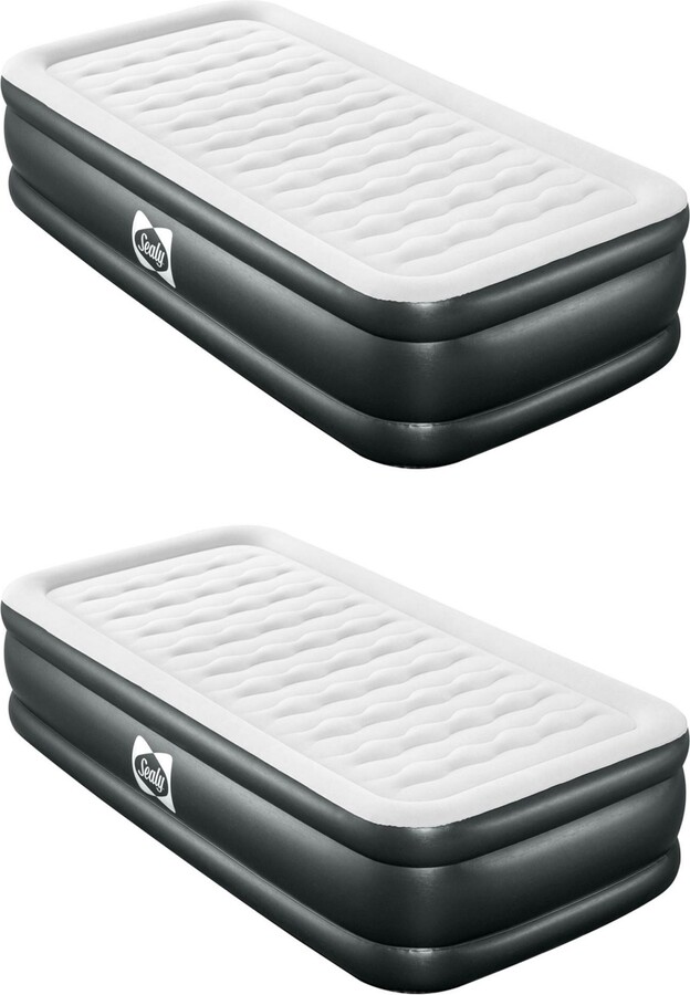 Sealy Baby Tritech 18 Inch Air Mattress Bed 2 Person with Built In Ac Pump (2 Pack)