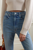 Thumbnail for your product : Mother Smokin' Double Heel Distressed High-rise Bootcut Jeans - Mid denim