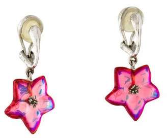 Baccarat Crystal Floral Drop Earrings