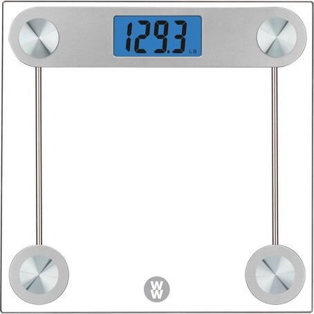 DigitalGlassScalewithLCDDisplayandBacklightClear-WeightWatchers:ElectronicPersonalBathroomScale,400lbCapacity