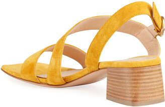 Gianvito Rossi 45mm Asymmetrical Suede City Sandals