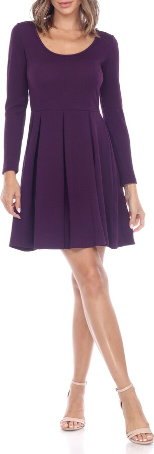 White Mark Fashion White Mark Women’s Long Sleeve Fit and Flare Dress