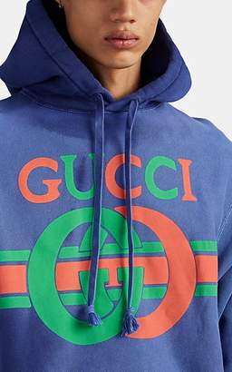 Gucci Men's Interlocking G Cotton Hoodie - Navy