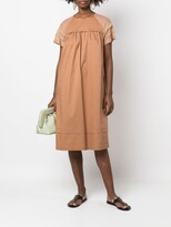 Thumbnail for your product : Peserico Panelled Ruched Midi Dress