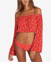 Thumbnail for your product : Billabong Juniors' My Day Printed Cropped Bell-Sleeve Top