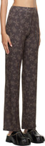 Thumbnail for your product : AMOMENTO Brown Flower Trousers