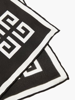 Givenchy 4g-jacquard Silk-faille Scarf - Black White