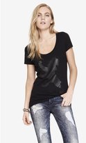 Thumbnail for your product : Express Scoop Neck Graphic Tee - Snakeskin Lion