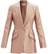 Thumbnail for your product : Alexander McQueen Silk-duchess Satin Single-breasted Jacket - Light Gold