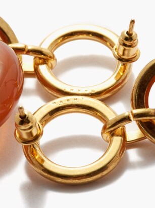Marni Chain Drop Earrings - Tan Gold
