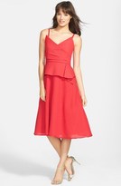 Thumbnail for your product : BCBGMAXAZRIA 'Tessa' Asymmetrical Peplum Crepe Fit & Flare Dress