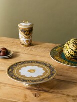 Thumbnail for your product : Versace Baroque-print Porcelain Cake Stand - Black Gold