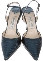 Thumbnail for your product : Jimmy Choo Python Slingback Pumps