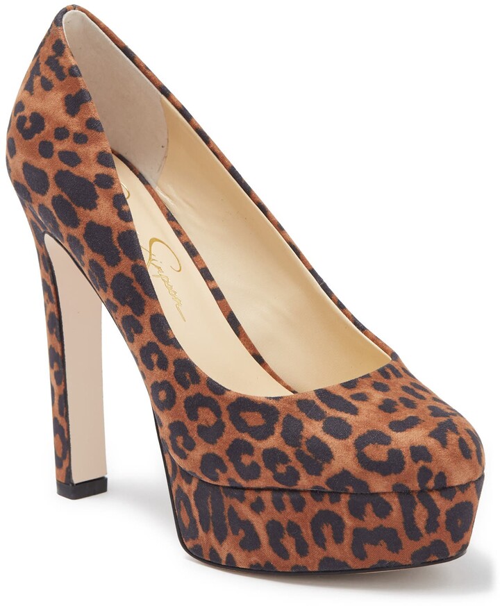 leopard platform pumps