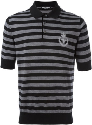 Dolce & Gabbana embroidered crown & bee polo shirt