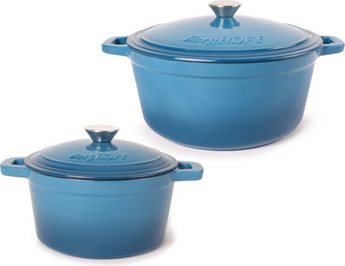 Berghoff Neo 4 Piece Cast Iron Cookware Set with 3Qt Covered Dutch Oven and 7Qt Covered Stockpot