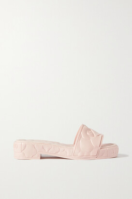 Valentino Garavani Atelier 25 Debossed Rubber Slides - Pink - ShopStyle