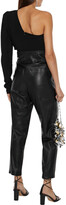 Thumbnail for your product : IRO Husvik Belted Pleated Leather Tapered Pants