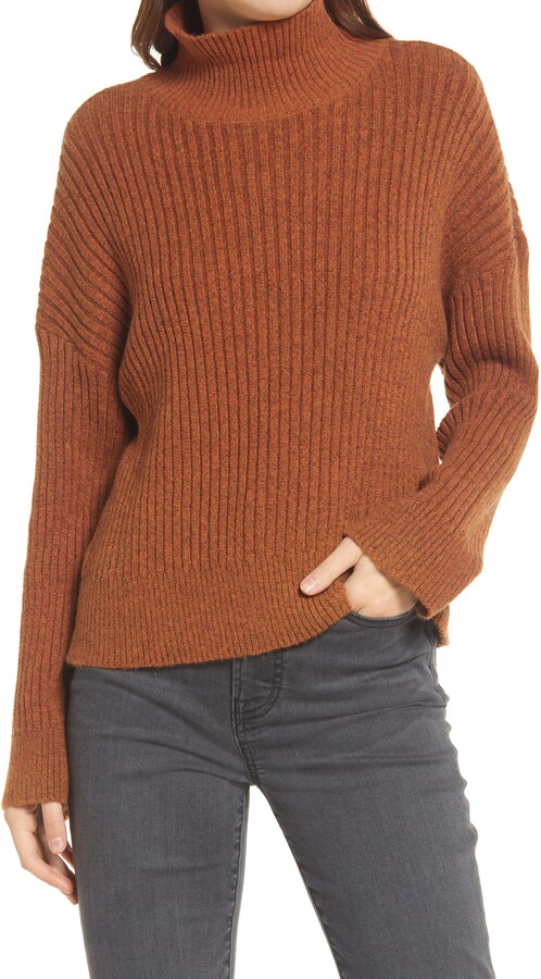 Treasure & Bond Rib Mock Neck Sweater - ShopStyle